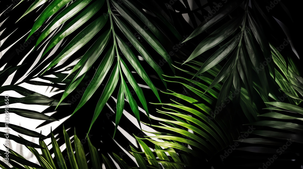 Naklejka premium Overlapping Tropical Foliage
