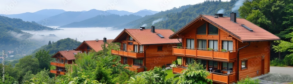 custom made wallpaper toronto digitalA row of houses with a view of the mountains