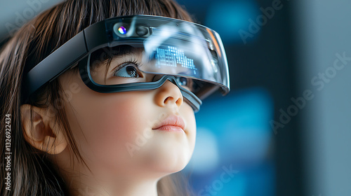 Innovative learning experience students engaging with ar glasses in a modern classroom educational technology digital learning environment close-up perspective