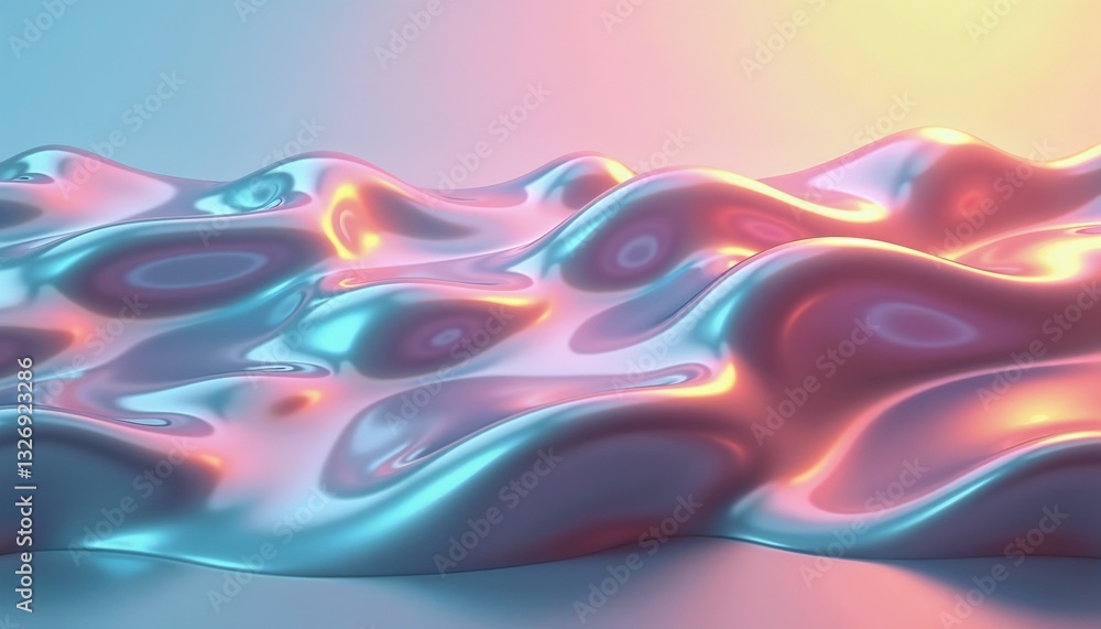 custom made wallpaper toronto digitalLuminous surface undulating pink blue with copy space