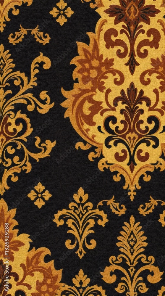 a close-up of a patterned decorative textile in dark shades with ornate designs. This textile showcases intricate details and textures, with a vintage aesthetic. a close-up of a patterned decorative textile in dark shades with ornate designs. This textile showcases intricate details and textures, with a vintage aesthetic.