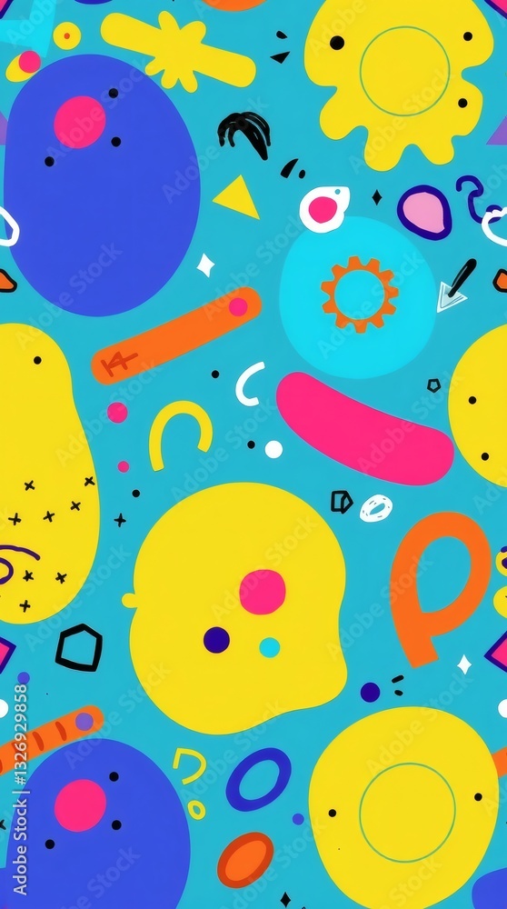 colorful abstract shapes arranged in a vibrant and playful composition. The image features a variety of geometric and organic forms in a mix of bright, bold colors colorful abstract shapes arranged in a vibrant and playful composition. The image features a variety of geometric and organic forms in a mix of bright, bold colors