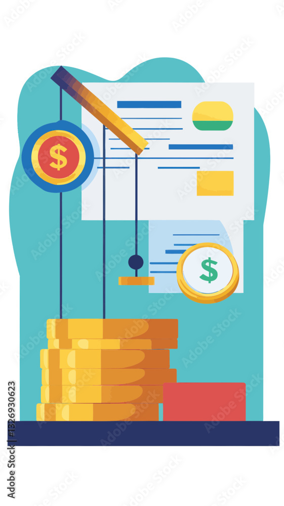 Obraz premium Illustration of Savings Statement Reflecting Inflation Impact on Purchasing Power