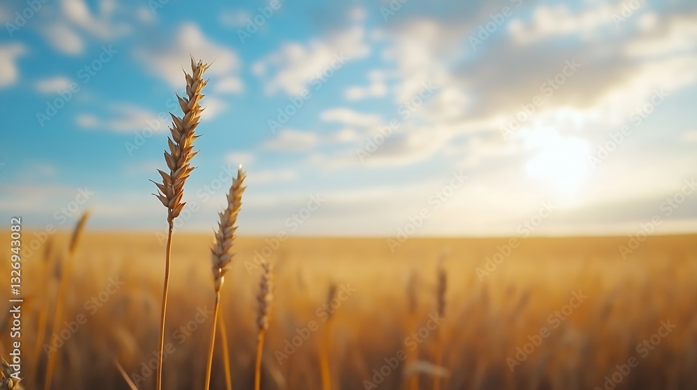 Golden wheat field bathed in sunlight with a breathtaking sky enhancing the beauty of agricultural landscape : Generative AI Golden wheat field bathed in sunlight with a breathtaking sky enhancing the beauty of agricultural landscape : Generative AI