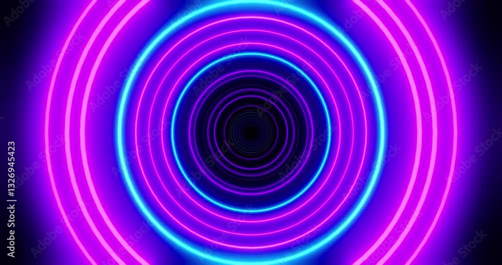 Abstract Neon Light Circle Loop Background Abstract Neon Light Circle Loop Background