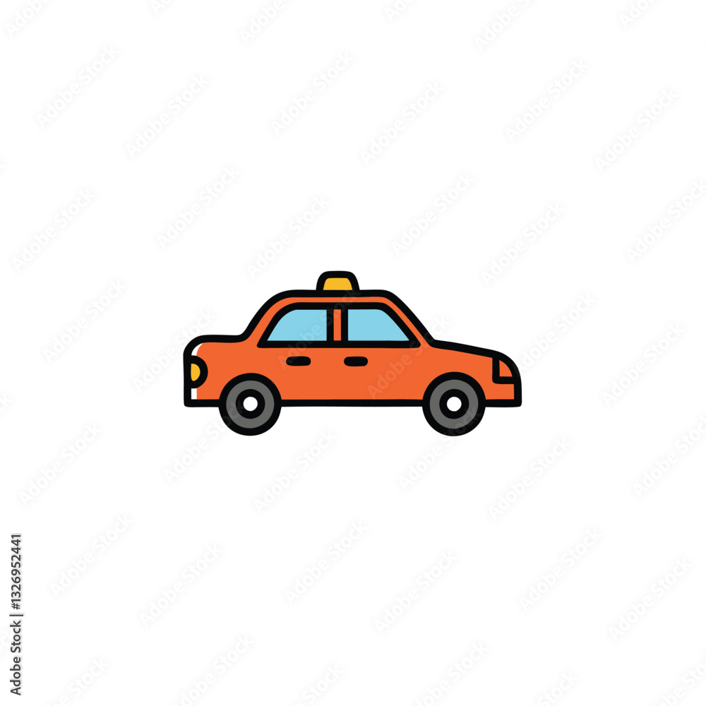 flat yellow van car body style icon. Taxi Yellow Car Cab Isolated on white background. Vector Illustration. flat yellow van car body style icon. Taxi Yellow Car Cab Isolated on white background. Vector Illustration.
