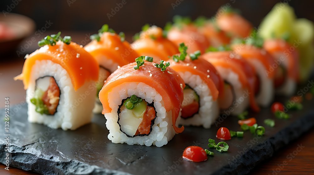 sushi with salmon sushi with salmon