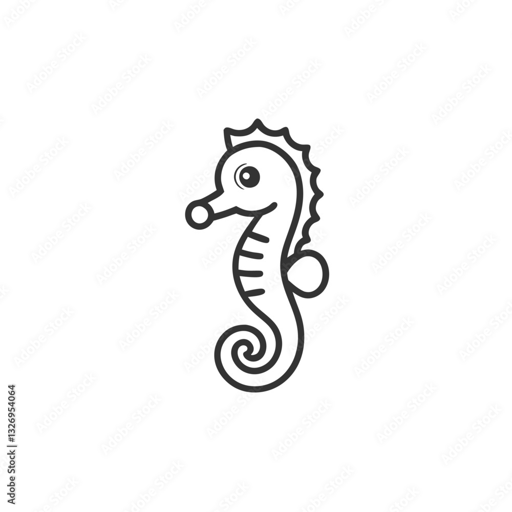 Obraz premium Seahorse cute cartoon. Sea horse icon. Cartoon of sea horse vector icon for web design