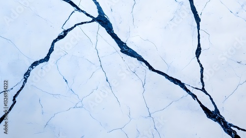 Elegant White Marble Surface with Dark Veins and Striking Texture