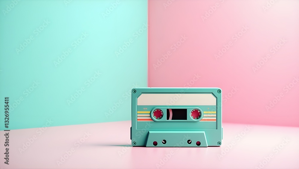 Fototapeta premium pink retro radio