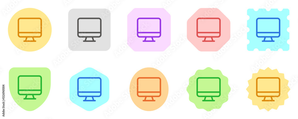 Editable vector blank desktop computer screen icon. Part of a big icon set family. Perfect for web and app interfaces, presentations, infographics, etc Editable vector blank desktop computer screen icon. Part of a big icon set family. Perfect for web and app interfaces, presentations, infographics, etc