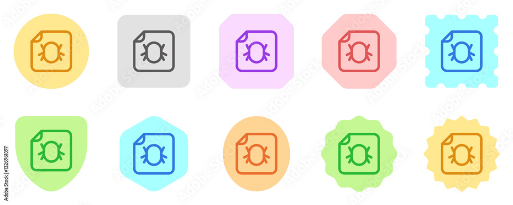 Editable vector bug corrupted file icon. Part of a big icon set family. Perfect for web and app interfaces, presentations, infographics, etc Editable vector bug corrupted file icon. Part of a big icon set family. Perfect for web and app interfaces, presentations, infographics, etc