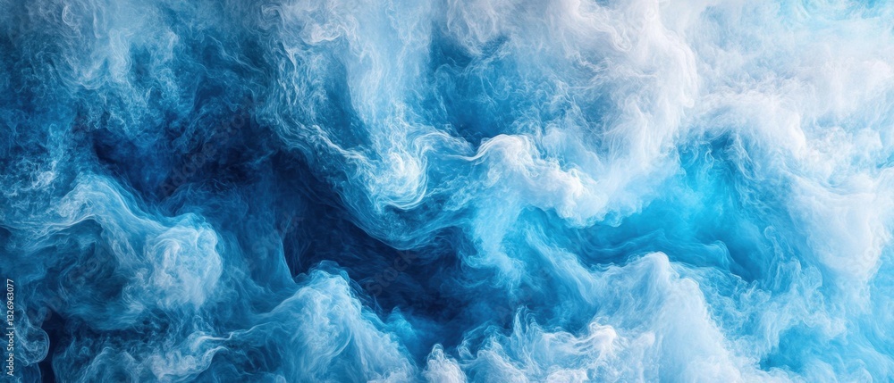 Obraz premium Serene abstract ocean wave texture in shades of blue and white creating a calming and peaceful visual experience for backgrounds and designs