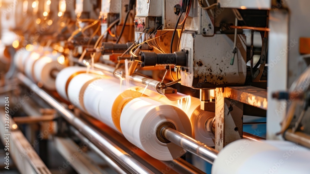 Industrial Paper Production Process in Modern Manufacturing Facility