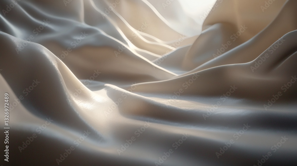Fototapeta premium Abstract Creamy Fabric Texture with Delicate Folds and Subtle Light