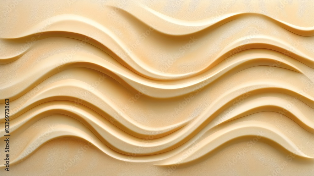 Obraz premium Abstract Beige Waves Background with Smooth Texture and Light Shadow