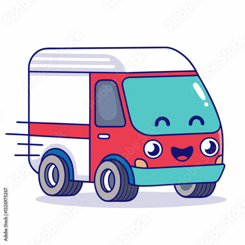 Playful delivery truck animation cartoon world digital art colorful environment fun perspective children's concept
