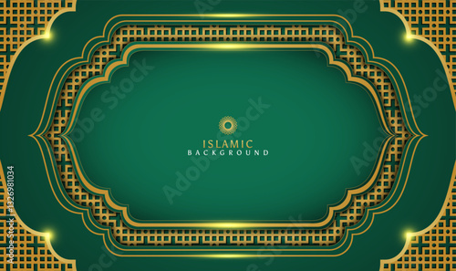 Luxury decorative green Islamic background