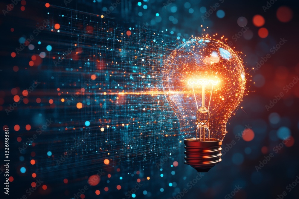 Conceptual image showing a light bulb symbolizing innovation progress and smart ideas. Conceptual image showing a light bulb symbolizing innovation progress and smart ideas.