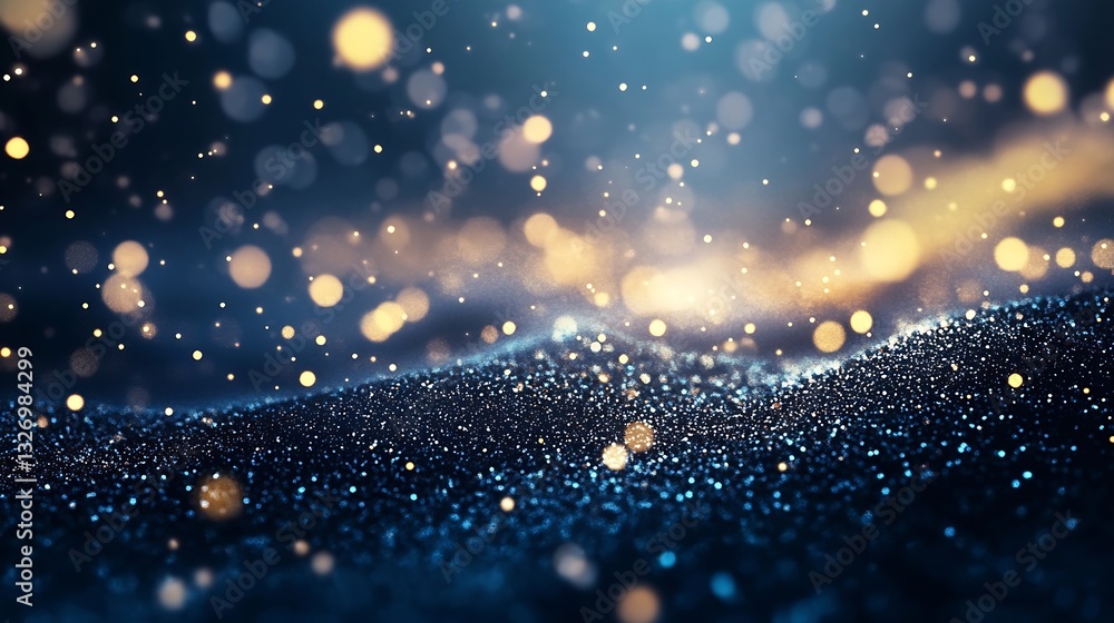 Obraz premium Close Up of Shimmering Particles of Light and Sparkles on Dark Background : Generative AI