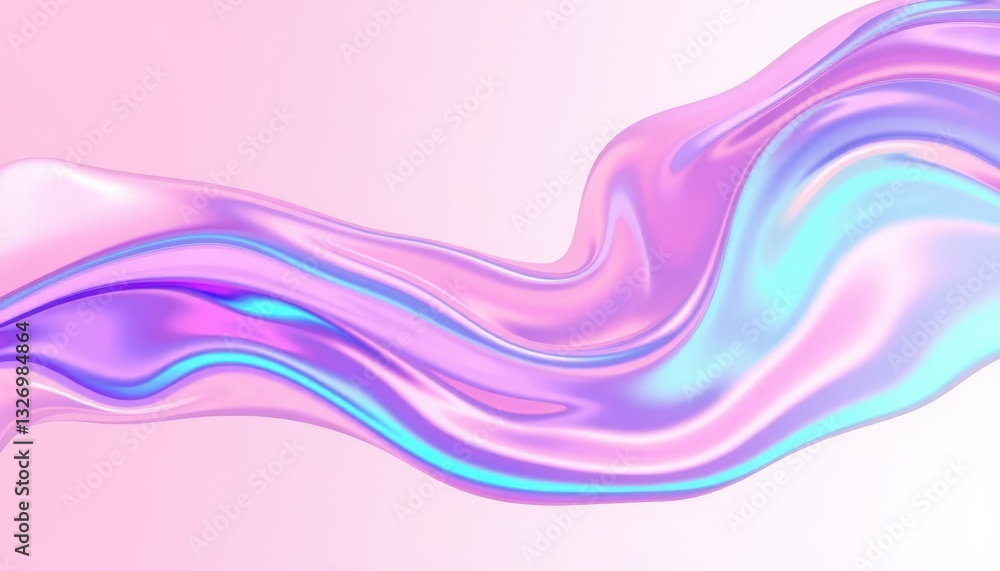 Obraz premium Soft and Dreamy Fluid Abstract Background with Gentle Curves, Pastel Colors and Light Reflections for Creative and Design Projects