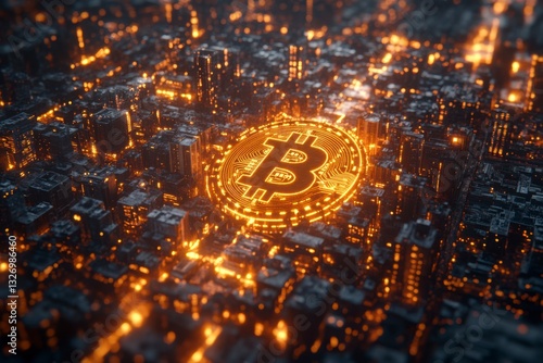 Bitcoin A digital currency symbol
