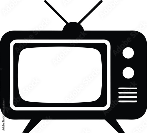 television silhouette vector, tv con symbol, Vintage Television Vector Art