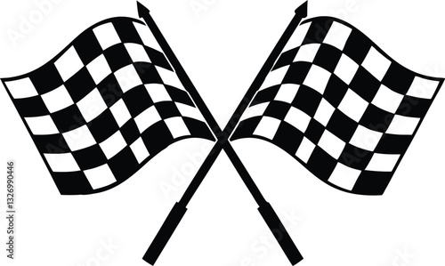 Nascar racing flag silhouette illustration, Racing flag clipart design illustration