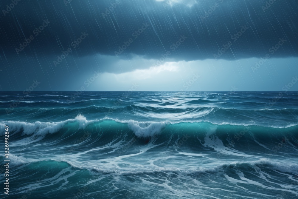 Fototapeta premium there is a large wave in the ocean with a dark sky