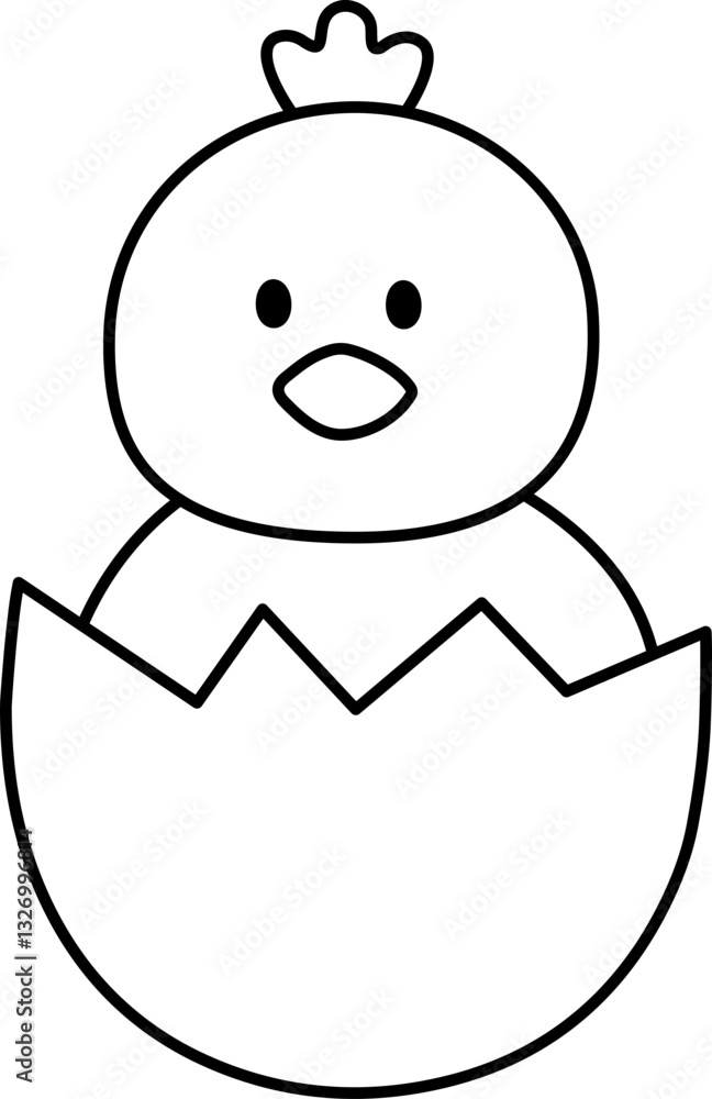 custom made wallpaper toronto digitalEaster chick hatching from its shell coloring page isolated.
Cute little chick sitting in the eggshell outline flat vector illustration.
Good for greeting card,craft and DIY.
Transparent background.