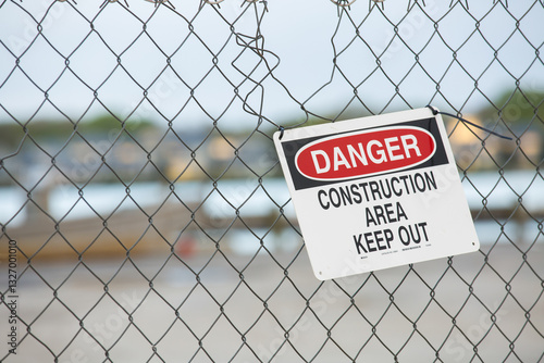 Danger sign construction area site keep out hazard warning work zone