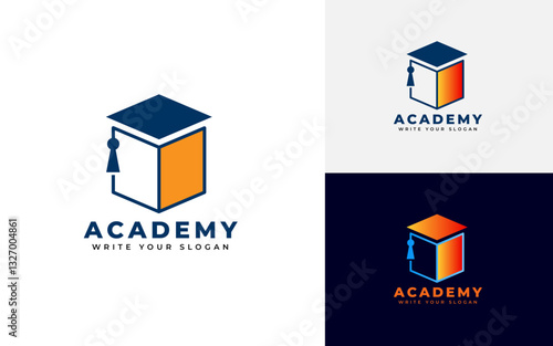 Education logo design concept for cap and book higher education logo vector illustration 