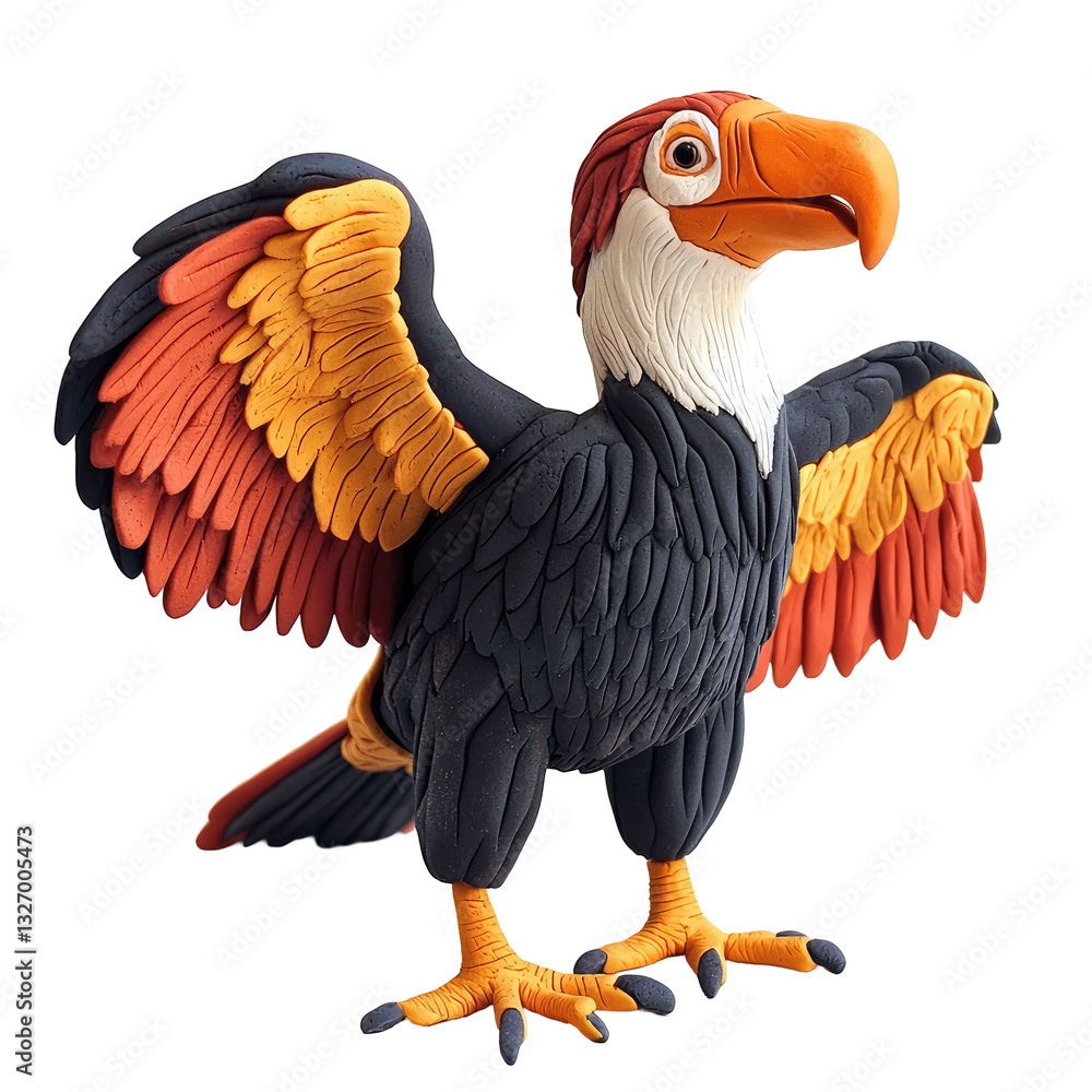 Obraz premium Playdough Condor Sculpture in Vibrant Colors with Detailed Features and Realistic Design Ideal for Creative Projects