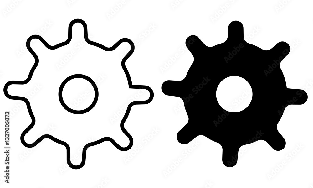 Gear icon set. Black settings icon. cogs symbol. gear wheel mechanism. black outline and filled version. Gear symbol vector sign isolated on white background. New business idea, teamwork, eps10 Gear icon set. Black settings icon. cogs symbol. gear wheel mechanism. black outline and filled version. Gear symbol vector sign isolated on white background. New business idea, teamwork, eps10