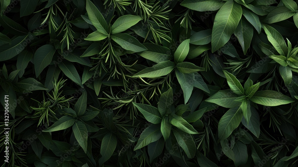 Lush green leaves texture background, nature pattern Lush green leaves texture background, nature pattern