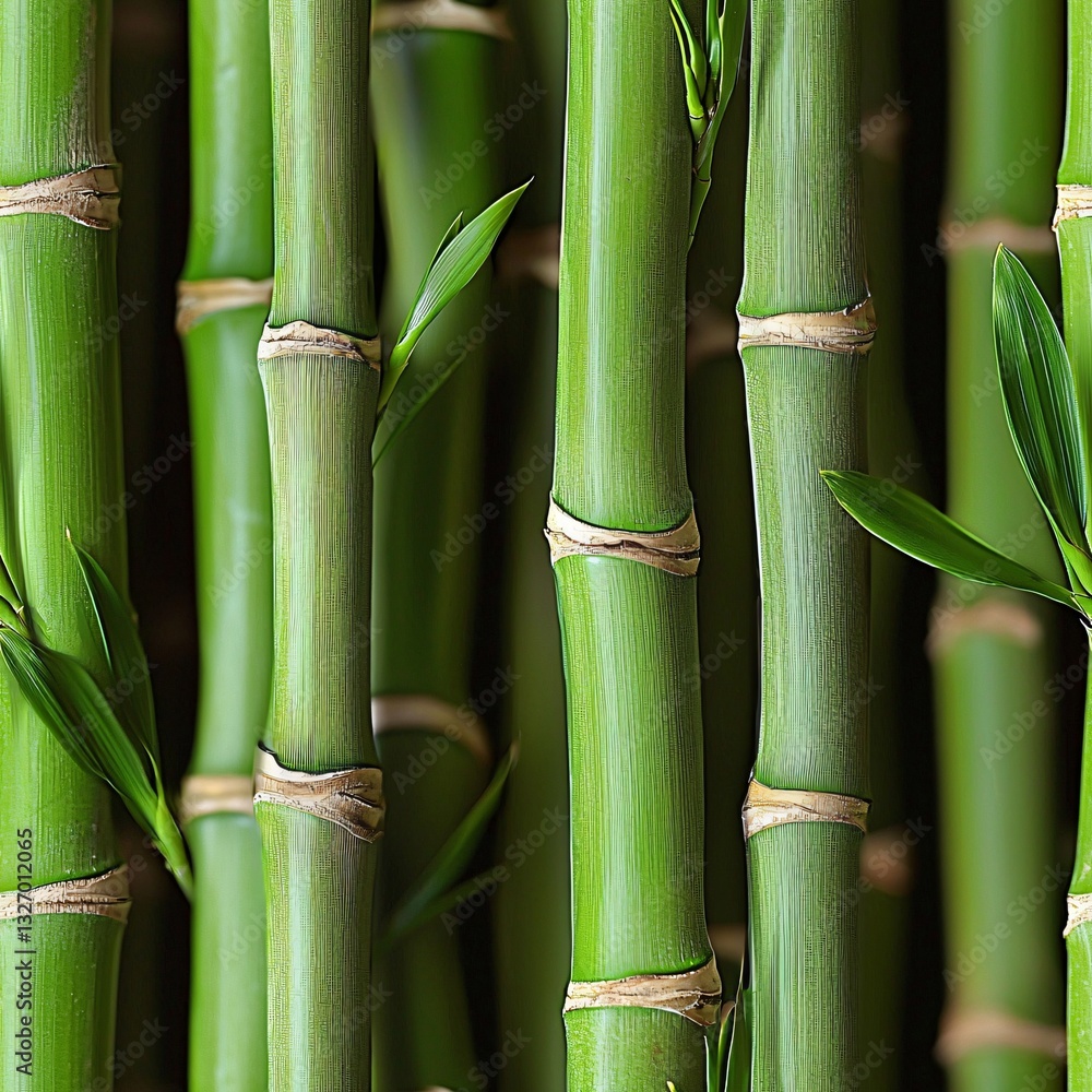 Fototapeta premium Serene Green Bamboo Forest: A Seamless Natural Pattern for Backgrounds and Design