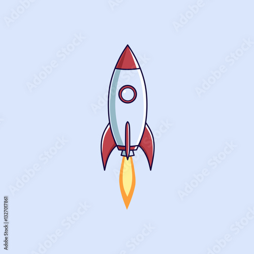 An simple illustration of rocket in space
