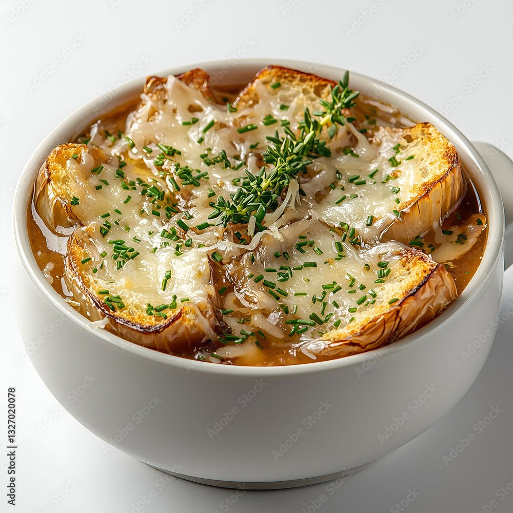 Delicious French Onion Soup with Melted Cheese and Fresh Herbs - Restaurant Style Comfort Food Recipe Delicious French Onion Soup with Melted Cheese and Fresh Herbs - Restaurant Style Comfort Food Recipe