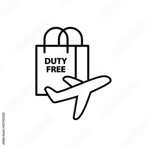 Duty free vector icon bag icon 