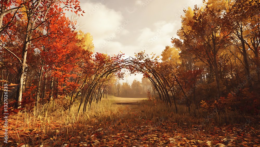 Fototapeta premium Autumn Archway in the Woods