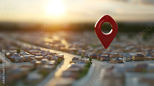 Wallpaper Mural A location pin icon representing real estate, symbolizing property, homes, locations, adress, navigation, represents Real Estate,property locations, home buying, real estate investment Torontodigital.ca