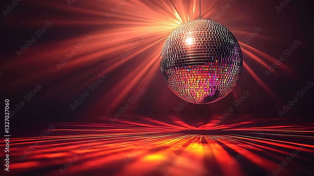 Obraz premium Disco ball lights dance floor party