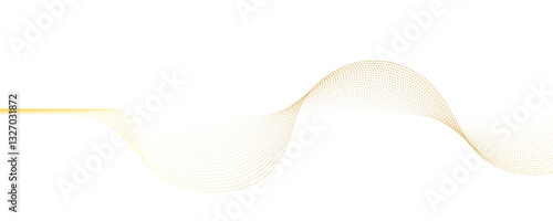 Abstract golden wave dynamic curve dots lines background. Energy technology concept halftone modern backdrop design for business, presentation, banner.