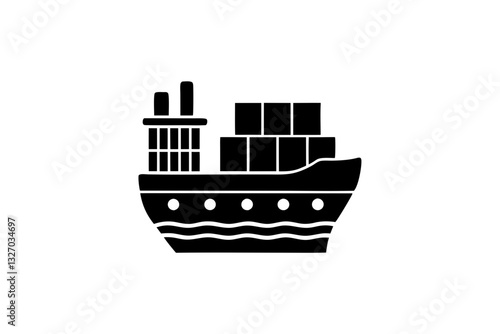 creative details cargo ship icon vector illustration