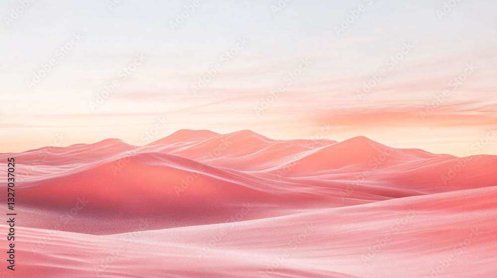 Naklejka premium Blurry desert gradients in coral pink and shimmering silver plain background