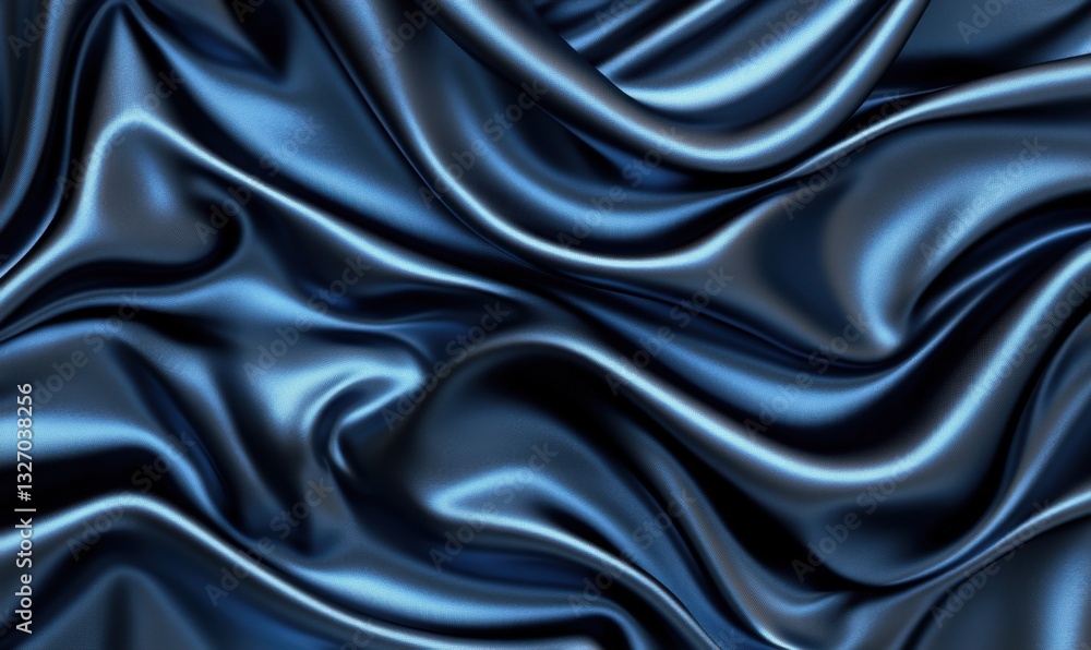 Flowing blue silk fabric background for luxury design Flowing blue silk fabric background for luxury design