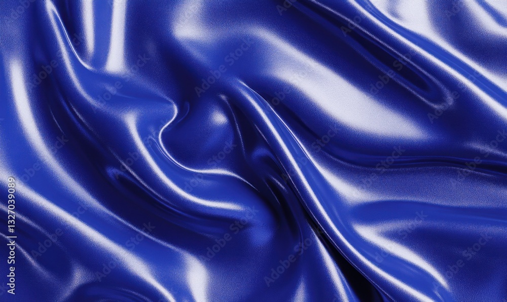 Flowing blue silk fabric background for luxury or fashion design Flowing blue silk fabric background for luxury or fashion design