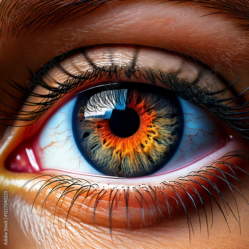 Close-up of a woman's eye, realistic detail