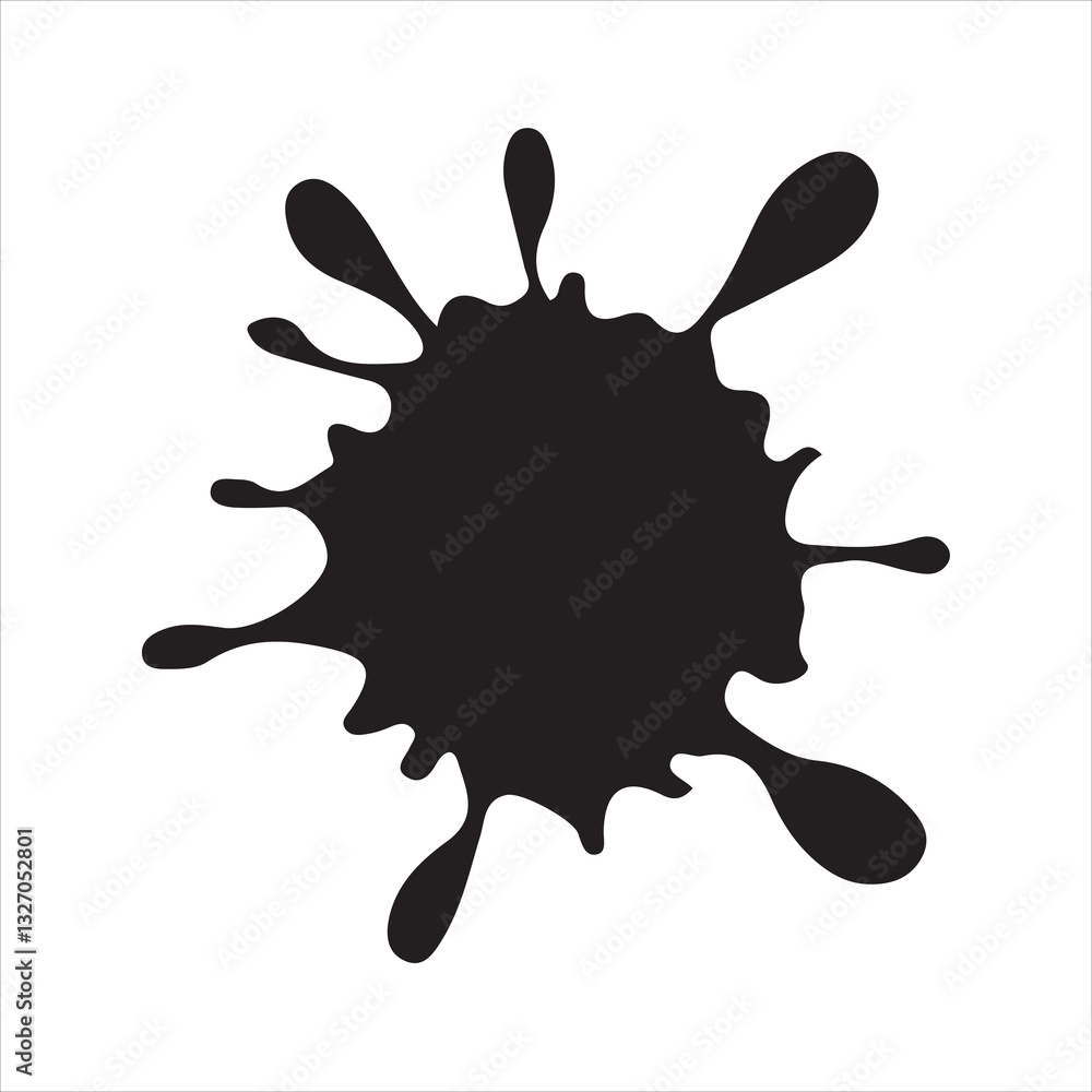 Black ink splatter with a splash Silhouette
Black ink splatter with a splash Silhouette