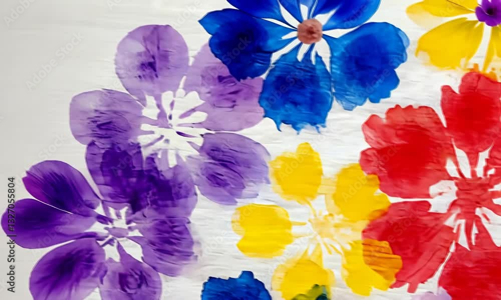 iris flowers watercolor painting cartoon